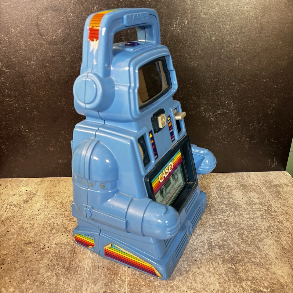 Robot Playskool CASEY 1985 con 4 libros y 4 cintas sistema de aprendizaje vintage funciona Foto 2 de 4