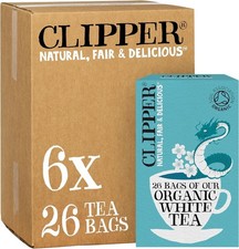 Clipper Organic White Tea Bags | 156 Bags of White Tea from China (6 x Boxes of 0.07 per strip