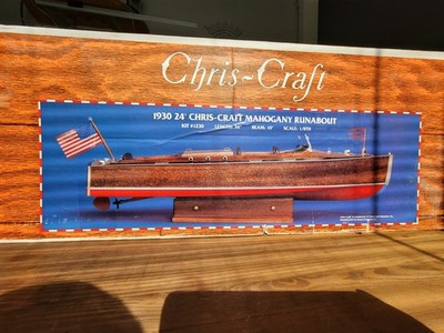 Dumas #1230 1930 24  Chris Craft Mahogany Runabout Kit 1:8 36  Vintage