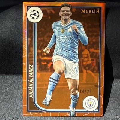 2023-24 Topps Merlin UEFA UCL Julian Alvarez #76 Orange 14 /25 MCI ARG Atleti FS