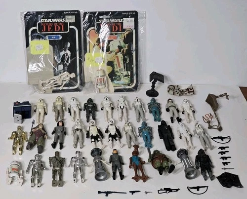 1977-85 KENNER "STAR WARS" 34 figures with weapons/accessories VINTAGE ORIGINAL
