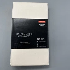 Simply Vera Wang 800 Thread Egyptian Cotton Pillowcase Set-Whisper White