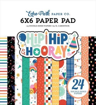 Hip Hip Hooray Celebrate Party Streamers Award Birthday Echo Park 6 '' Paper Pad