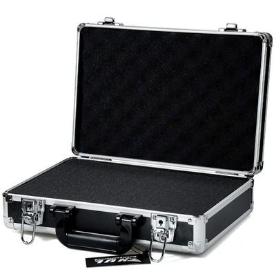 HUL 14in Two-Tone Aluminum Case with Customizable 14.3 x 11 x 4.3in, Black 