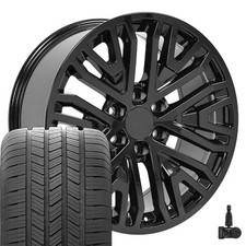 20 Wheels Fit Chevy 2019 Gloss Black Cv37 Goodyear Tires 84040799 Set