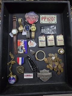 Vintage Junk Drawer Lot Collectibles Watches POCKET KNIFE.