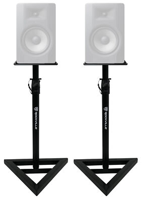 2 Rockville Adjustable Studio Monitor Speaker Stands For M-Audio BX8 D3 Monitors