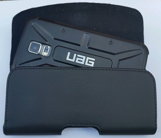FOR SAMSUNG GALAXY S3/S4/S5 BELT CLIP LEATHER HOLSTER FITS A UAG HYBRID CASE ON