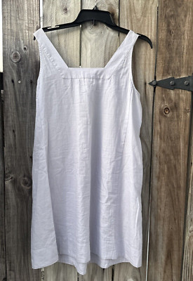 Eileen Fisher Lavender Square Neck Sleeveless Dress w Pockets Quiet Luxury PM