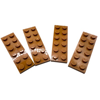4x LEGO   plate 2x6 medium nougat 6313600 3795 brown bricks basic building block