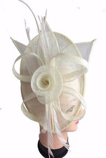 New Sinamay Wedding Race Occasion Headband Clip Flower Hat Fascinator Feathers