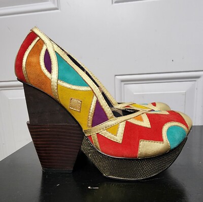 Size 8 - Irregular Choice Multicolor Sexy Double Platform Heels