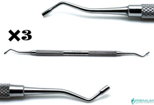 3× Dental Restorative Smooth Pluggers 1.9mm/2.2mm Double End Filling Instrument