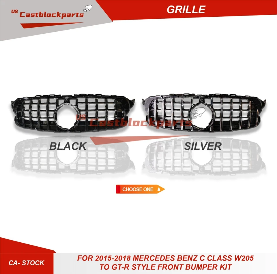 Upgrade 2015-2021 Mercedes Benz C Class W205 C300 to GT-R Style Front Bumper Kit - Image 4 of 4