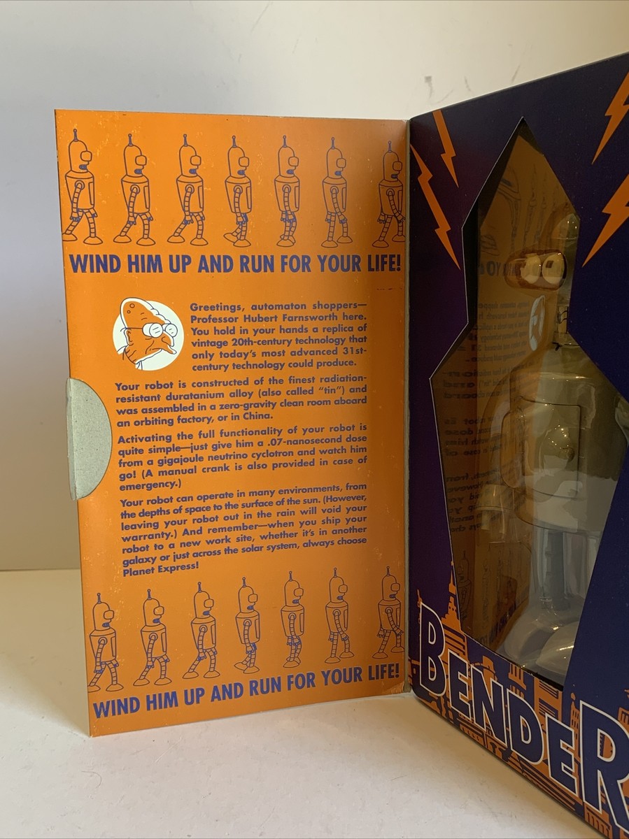 FUTURAMA BENDER OFFICIAL WIND-UP ROBOT ACTION FIGURE TOY VINTAGE