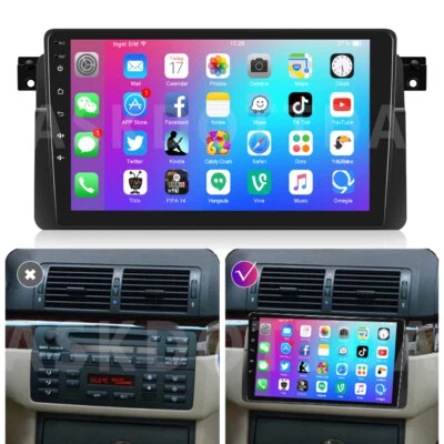 KHH Für BMW E46 3er 318 320 325 M3 Carplay Android 13.0 Autoradio BT GPS Navi 2+64GB