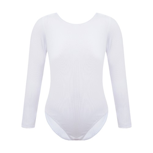 Girls Basic Ballet Dance Leotards Gymnastics Dancewear One Piece Strech Bodysuit - Picture 25 of 58