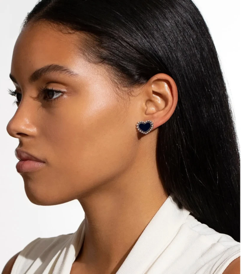 Серьги-гвоздики LAGOS Maya Lapis Heart чистое серебро новые с ценниками - Изображение 2 из 4