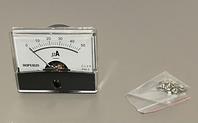 Hope Sun PM-2 Analog Panel Meter 0-50 μA micro Amp NEW