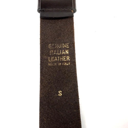 EXPRESS Belt Womens S Brown Thick Leather Double Prong Brass Buckle Boho Western - Picture 7 of 9