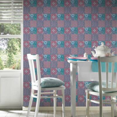EUR 3,66/qm / Tapete A.S.Creation Il Decoro 36895-2 Patchwork Vintage Burgundy