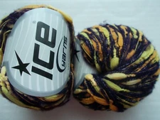 Ice Yarns Baloon Shrimp Kid Mohair yarn, black/orange, lot of 2