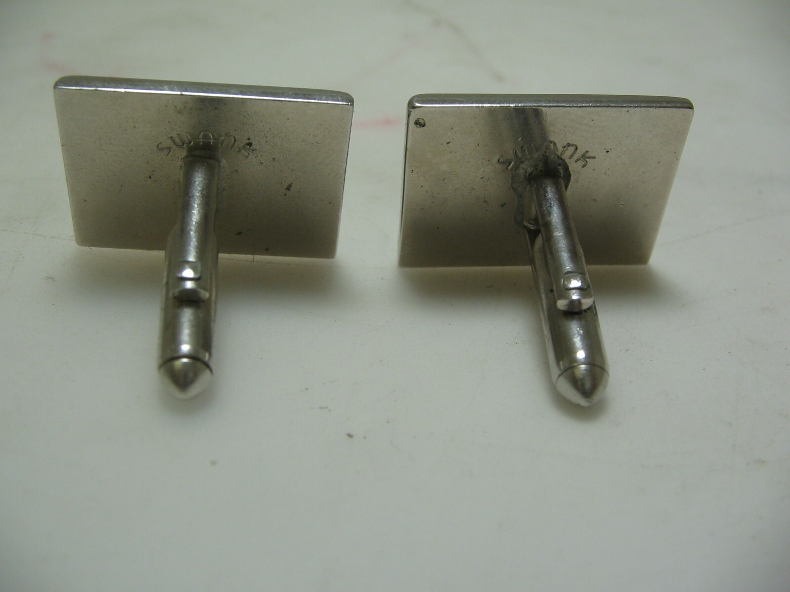 Vintage SWANK Rectangular Silver Contemporary Art… - image 2