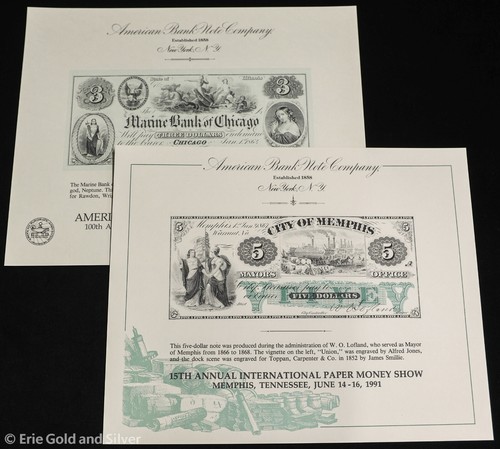 ABNC 1991 ANA & IPMS Souvenir Cards Lot of 2