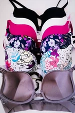 1/3/6 Bras Extreme Push Up add 2 Size Open Front Seamless Racer Back Bra 32B-38C