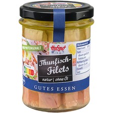 Hofgut Thunfisch Filet natur ohne Öl im Glas...