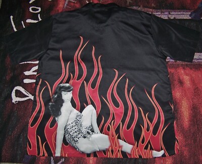 DRAGONFLY CLOTHING半袖シャツBettiePage ベティペイジ NEW Vintage BETTIE PAGE Dragonfly Clothing Polyester Button Dress