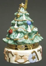 Lenox China 3" China Treasures CHRISTMAS TREE BOX Ornament - Discontinued!