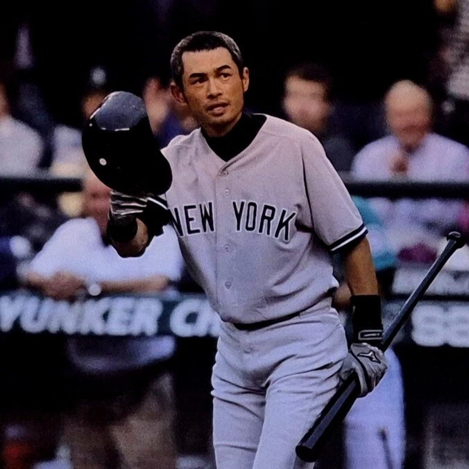 Impresión fotográfica Ichiro Suzuki Salón de la Fama del Bateo NY Yankee 11x14 doble mate 8x10 Foto 4 de 4