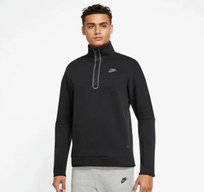 Nike Sportswear Tech Fleece Half Zip Top Mens MEDIUM M Black