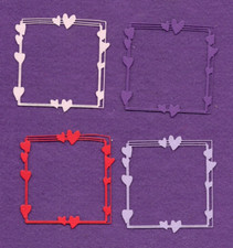 HEART FRAME  5 small die cuts scrapbook cards W