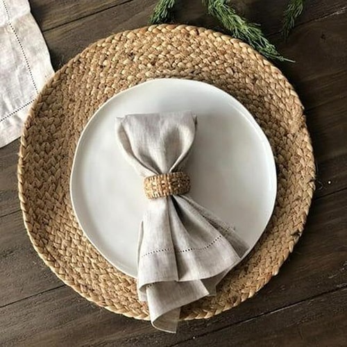 Jute Hand Braided Placemats Set of 4 | 14 Inches Artistic Square Tablemats fo... - Picture 6 of 9
