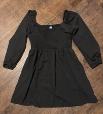 🖤 NWT Old Navy Black Jack Fit & Flare Dress Size Medium Petite 🖤
