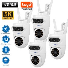 4PCS 10MP 5K HD Dual Lens WiFi IP Camera Tuya Smart PTZ Wireless Home Security