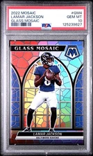 2022 Mosaic Lamar Jackson #GM-4 Ravens Stained Glass Case Hit PSA 10