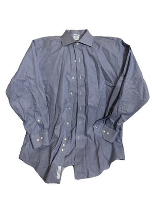Brooks Brothers Shirt Men 16 Blue Gingham Check Regent Non Iron Original Polo