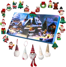 Gnome Christmas Advent Calendar 2025, 24 Days Countdown Calendar, Santa Little P
