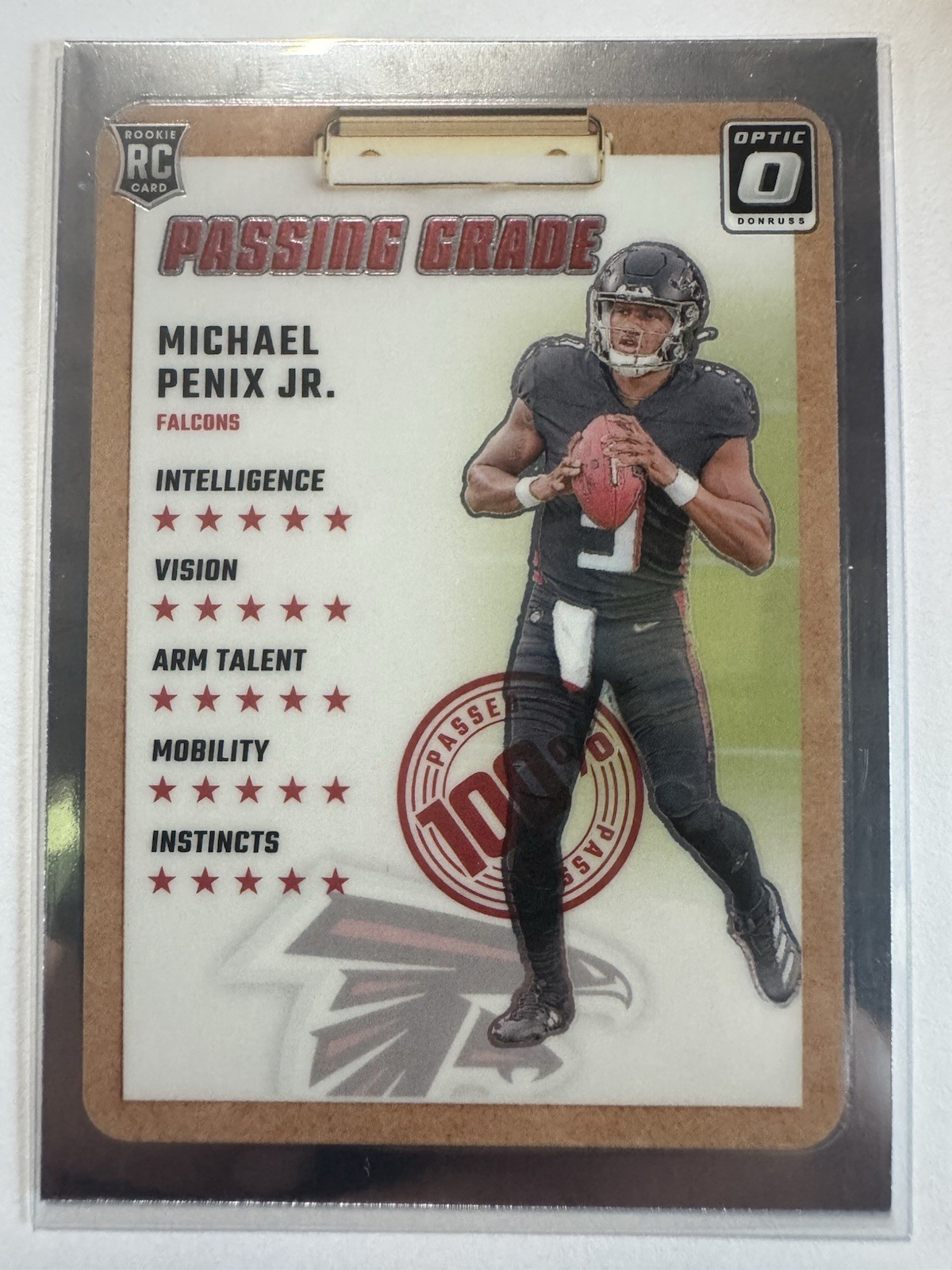 2024 Panini Donruss Optic Michael Penix Jr Passing Grade #5 Rookie RC Falcons