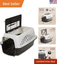 Dog Crates for Small Dogs  Cat Carriers, Two-Door Plastic Pet Kennel, Top  ...