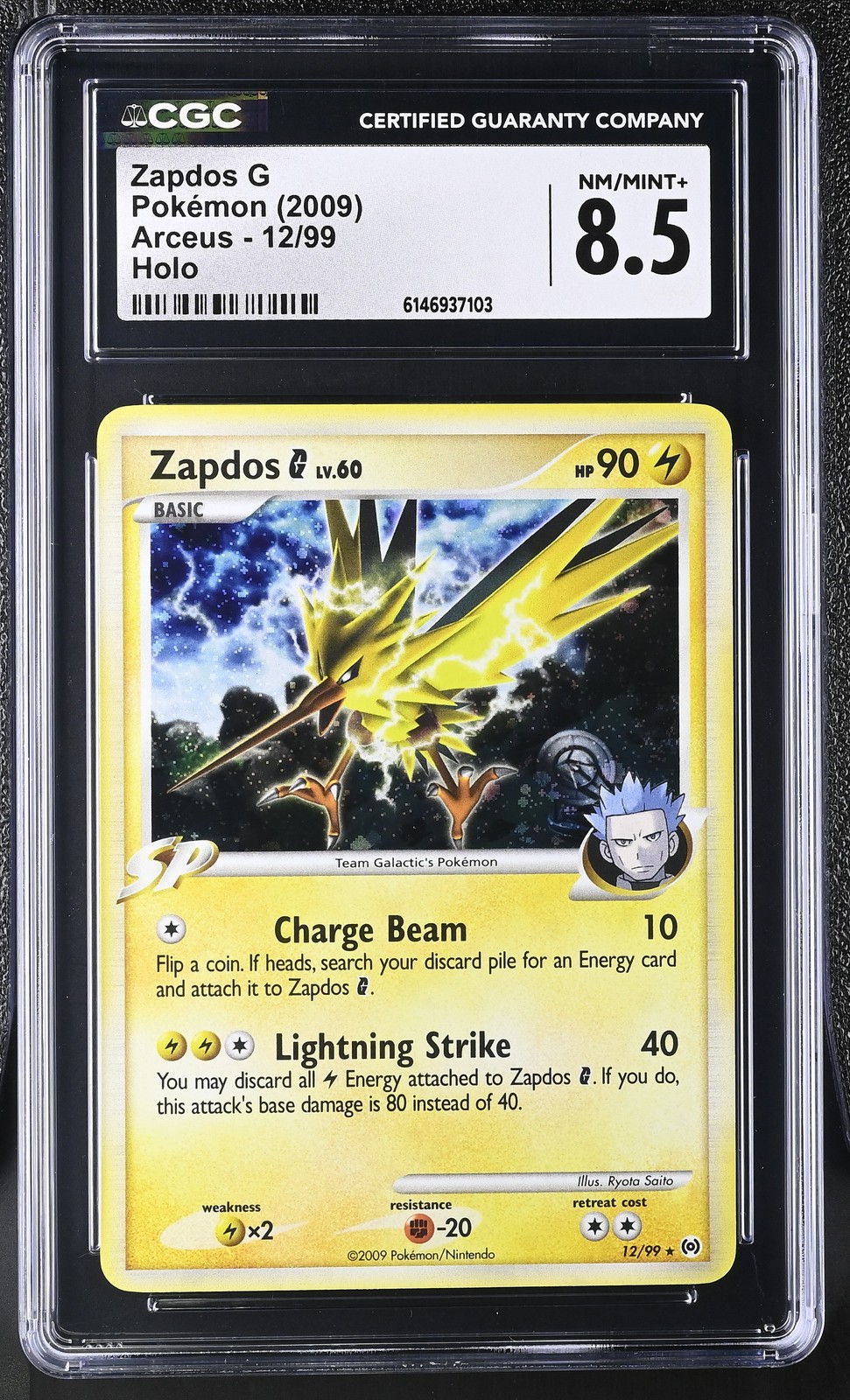 CGC 8.5 NM/MINT+ Zapdos G 12/99 Arceus Holo Pokemon Card