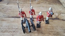 Cbg Mignot 4 Soldats Coloniaux Infanterie Anglaise Avec un Canon