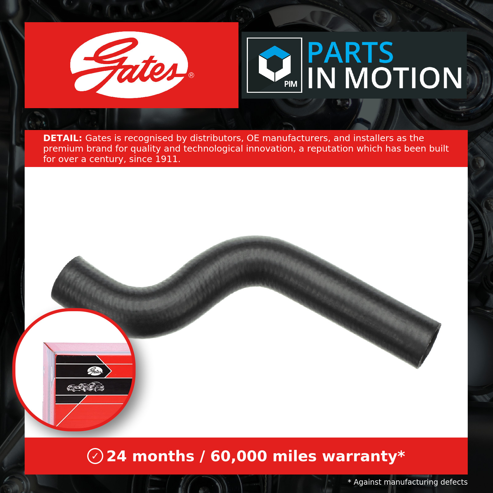 Radiator Hose fits BMW 318 E30 1.8 Upper 82 to 88 Coolant Gates 11531276449 New - Image 5