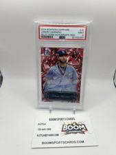 Junior Caminero 2024 Bowman Sapphire Selections Red Sapphire Auto /5 PSA 9
