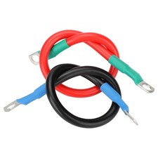 6x 6 Gauge AWG Battery Cables Flexible Copper 12V 30CM Car Truck Solar Inverter