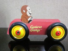 Curious George Schylling Rowley Red Wooden Derby Rolling Toy Car