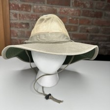DORFMAN PACIFIC CO Solarweave Outback Safari Hat 100% Cotton Khaki Cap MEDIUM